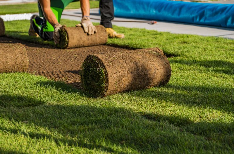Laying Sod Rolls